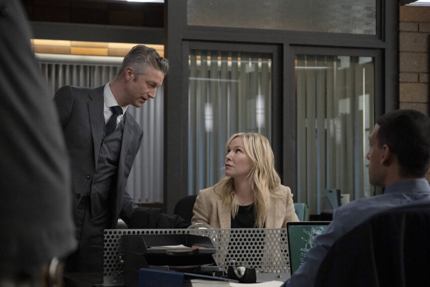Peter Scanavino as Assistant District Attorney Sonny Carisi, Kelli Giddish as Detective Amanda Rollins in Law & Order SVU