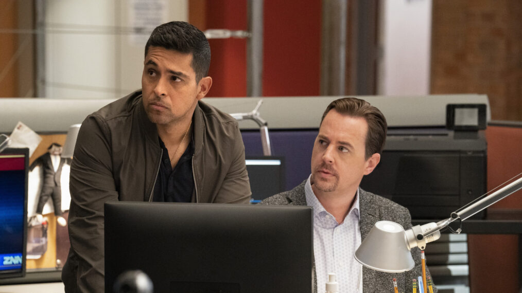 Wilmer Valderrama as Special Agent Nicholas 'Nick' Torres and Sean Murray as Special Agent Timothy McGee in NCIS & NCIS: Hawai'i Crossover