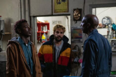 On the Count of Three - Val (Jerrod Carmichael) and Kevin (Christopher Abbott), and Lyndell (J.B. Smoove)