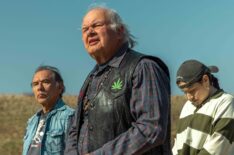 Gary Farmer, Wes Studi, and Paulina Alexis in Reservation Dogs - Season 2