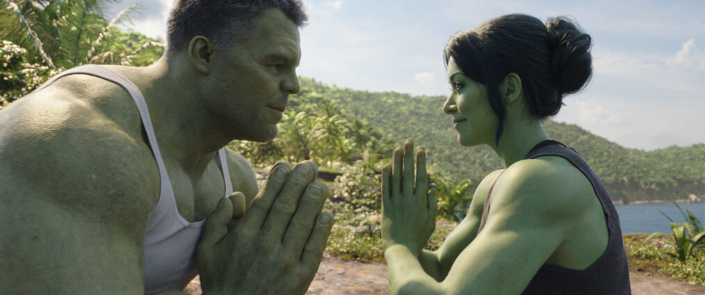 Mark Ruffalo as Smart Hulk / Bruce Banner and Tatiana Maslany as Jennifer "Jen" Walters/She-Hulk in She-Hulk: Attorney at Law