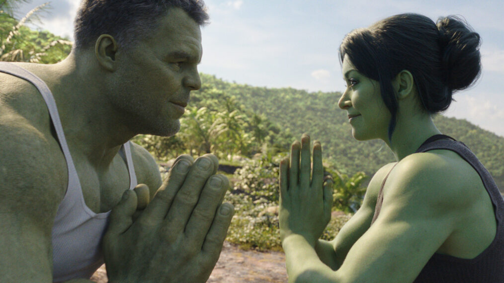 Mark Ruffalo as Smart Hulk / Bruce Banner and Tatiana Maslany as Jennifer 