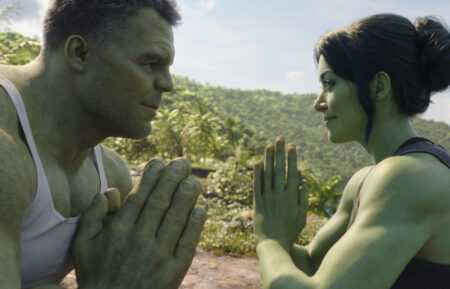 Mark Ruffalo as Smart Hulk / Bruce Banner and Tatiana Maslany as Jennifer "Jen" Walters/She-Hulk in She-Hulk: Attorney at Law