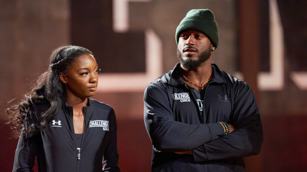 Azah Awasum and Melvin 'Cinco' Holland Jr. in The Challenge USA
