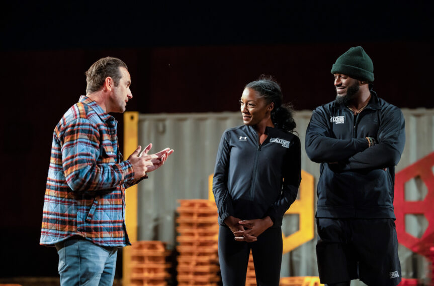 T.J.Lavin, Azah Awasum, and Melvin "Cinco" Holland Jr. in The Challenge USA