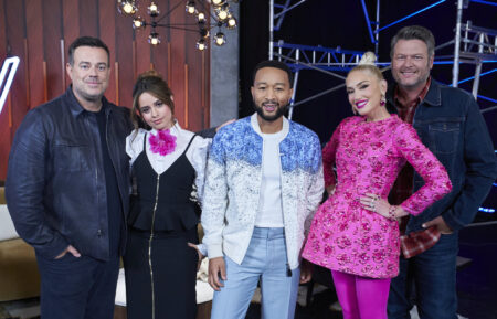 Carson Daly, Camila Cabello, John Legend, Gwen Stefani, Blake Shelton for The Voice Season 22