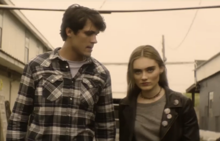 Drake Rodger as John Winchester and Meg Donnelly as Mary Campbell in The Winchesters Season 1