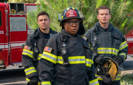 Ryan Guzman, Aisha Hinds and Oliver Stark in 9-1-1