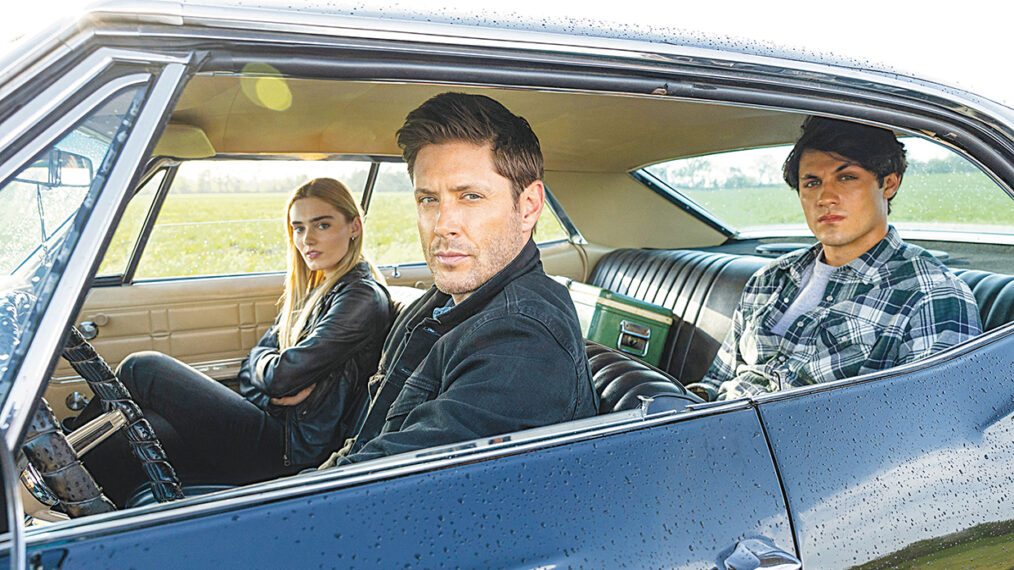 Meg Donnelly, Jensen Ackles, and Drake Rodger in 'The Winchesters'
