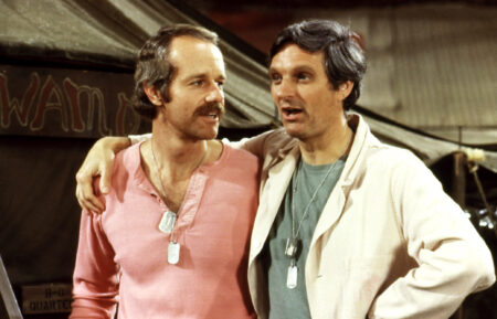 Mike Farrell and Alan Alda on MASH