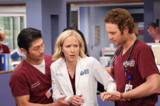 Brian Tee as Ethan Choi, Jessy Schram as Hannah Asher, Nick Gehlfuss as Will Halstead in Chicago Med - Season 8