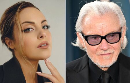 Elizabeth Gillies (L); Harvey Keitel (R)