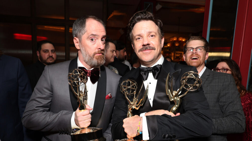 Brendan Hunt and Jason Sudeikis attend the Apple TV+ Primetime Emmy Reception