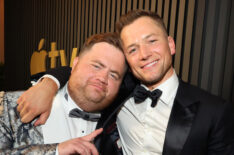 Paul Walter Hauser and Taron Egerton attend the Apple TV+ 2022 Primetime Emmy Reception