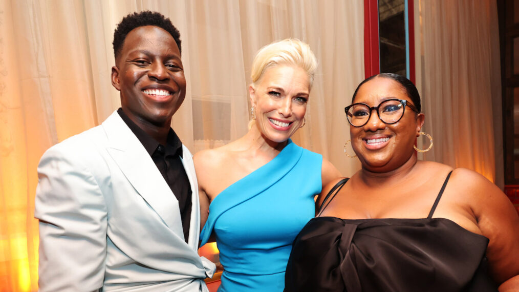 Toheeb Jimoh, Hannah Waddingham and Ashley Nicole Black attend the Apple TV+ Primetime Emmy Reception