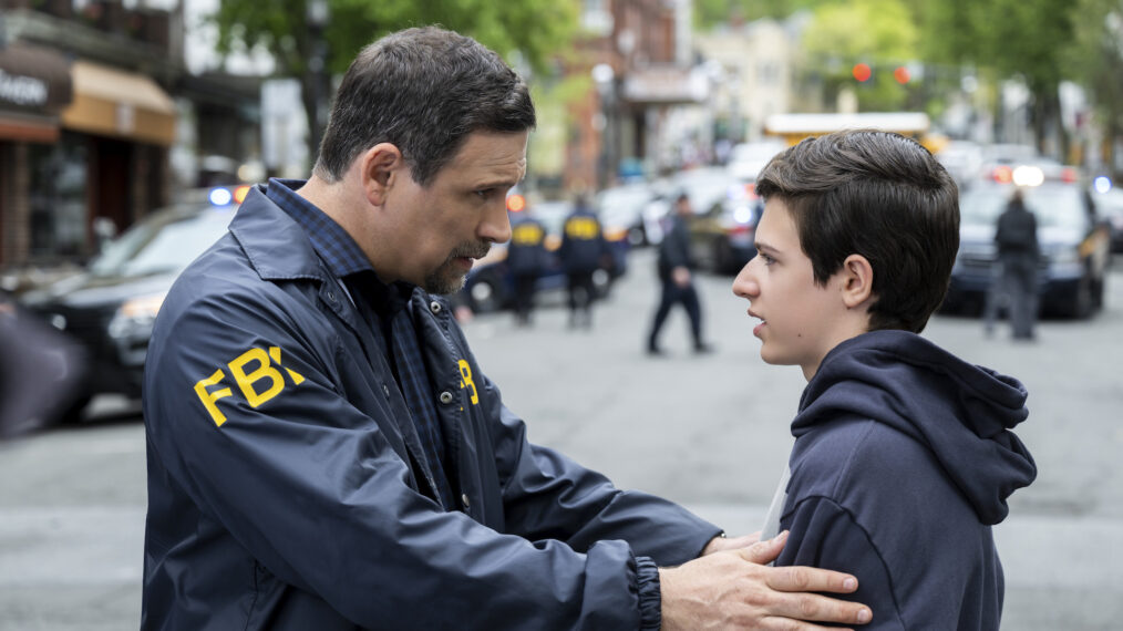 Jeremy Sisto as Assistant Special Agent in Charge Jubal Valentine and Caleb Reese Paul as Tyler Kelton in FBI