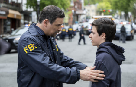 Jeremy Sisto as Assistant Special Agent in Charge Jubal Valentine and Caleb Reese Paul as Tyler Kelton in FBI