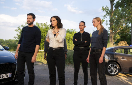 Luke Kleintank as Special Agent Scott Forrester, Heida Reed as Special Agent Jamie Kellett, Vinessa Vidotto as Special Agent Cameron Vo and Eva-Jane Willis as Europol Agent Megan “Smitty” Garretson in FBI: International