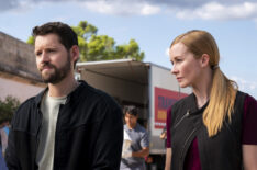 Luke Kleintank as Special Agent Scott Forrester and Eva-Jane Willis as Europol Agent Megan 'Smitty' Garretson in FBI: International
