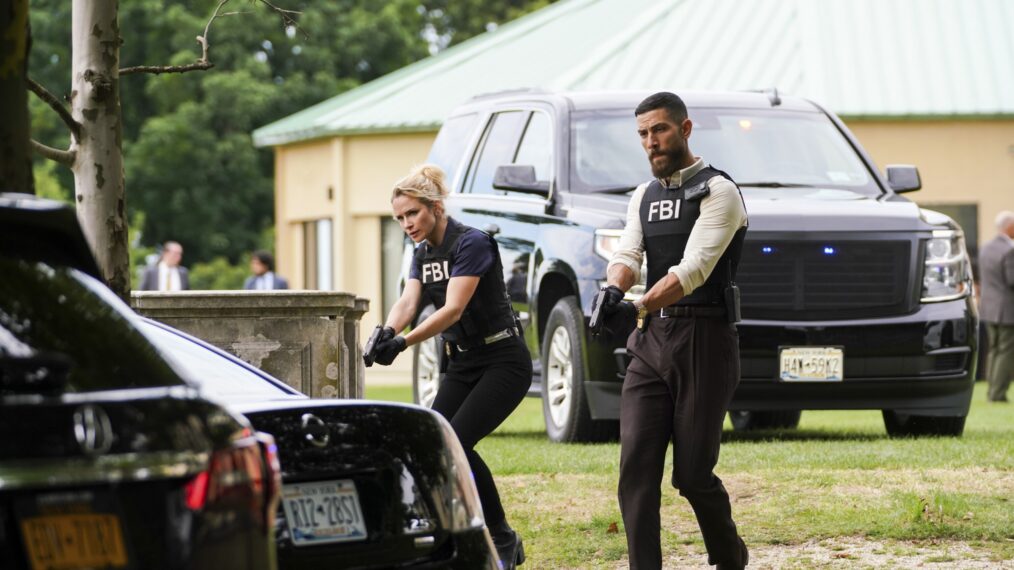 Shantel VanSanten as Nina Chase and Zeeko Zaki as Special Agent Omar Adom 'OA' Zidan in FBI - 'Hero's Journey'