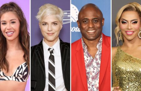 (L-R) Gabby Windey, Selma Blair, Wayne Brady, Shangela