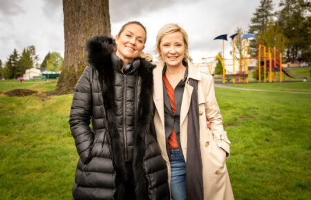 Elisabeth Röhm and Anne Heche on set of Lifetime's 'Girl in Room 13'