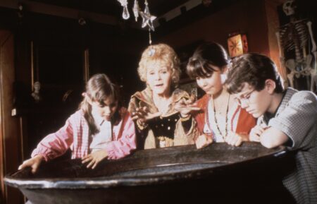 Halloweentown cast - Emily Roeske, Debbie Reynolds, Kimberly J. Brown, and Joey Zimmerman