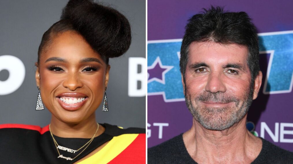 Jennifer Hudson (L) and Simon Cowell (R)