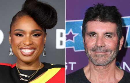 Jennifer Hudson (L) and Simon Cowell (R)