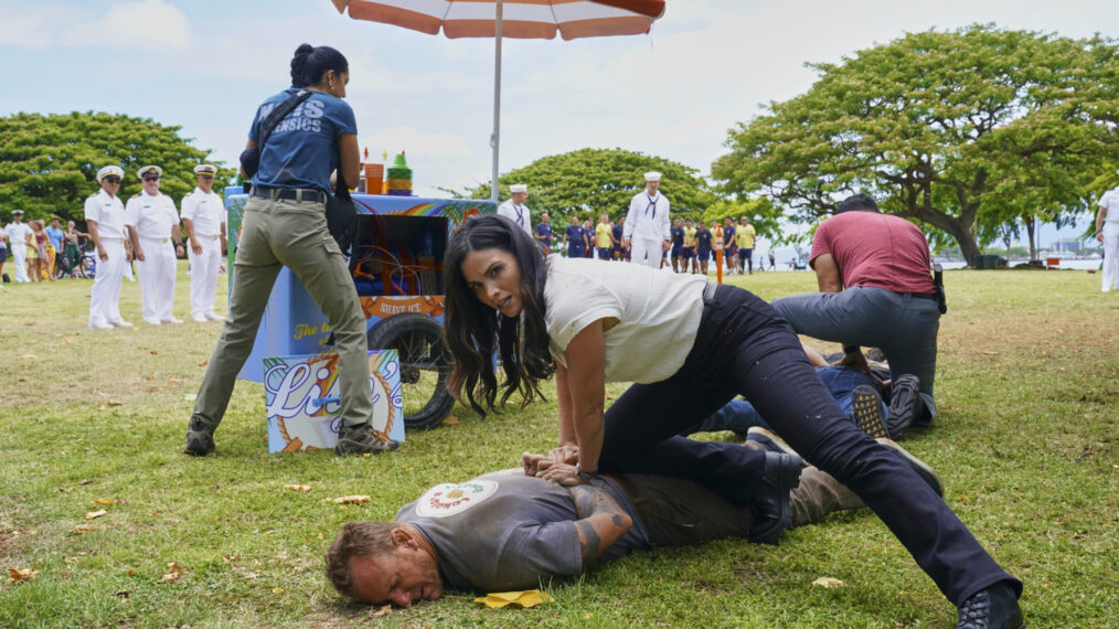 Cher Alvarez as Bam Bam and Katrina Law as Jessica Knight in NCIS: Hawai'i