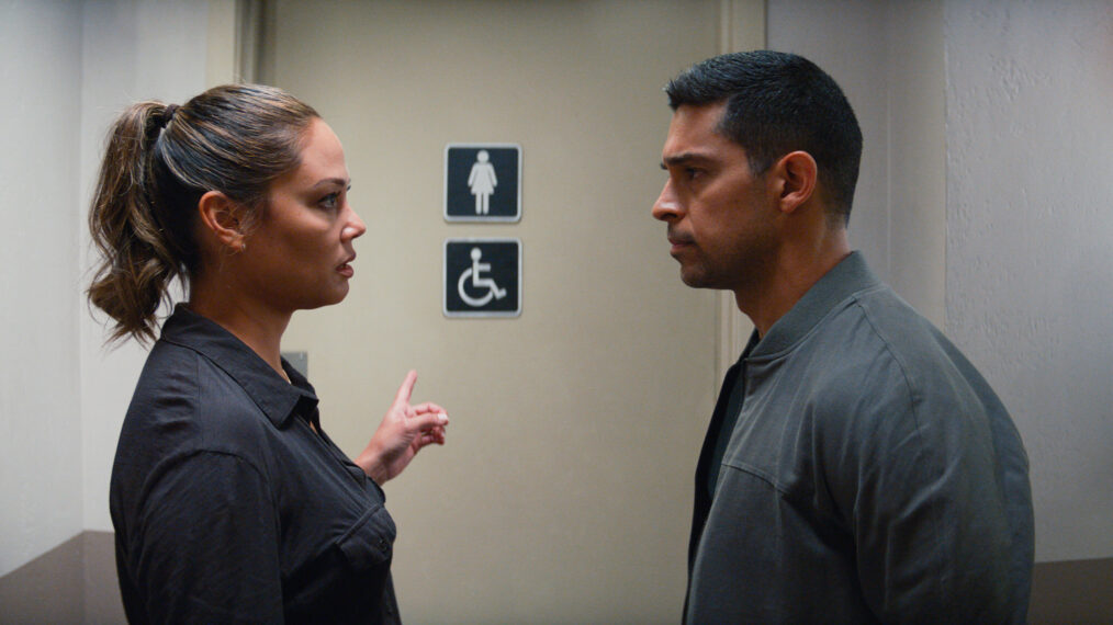 Vanessa Lachey as Jane Tennant and Wilmer Valderrama as Special Agent Nicholas “Nick” Torres in NCIS: Hawai'i