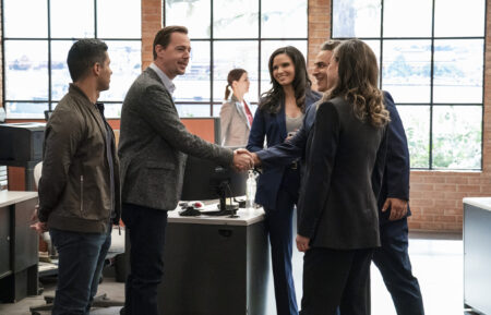 Wilmer Valderrama as Special Agent Nicholas “Nick” Torres, Sean Murray as Special Agent Timothy McGee, Katrina Law as NCIS Special Agent Jessica Knight, Jason Antoon as Ernie Malik, and Vanessa Lachey as Jane Tennant in NCIS