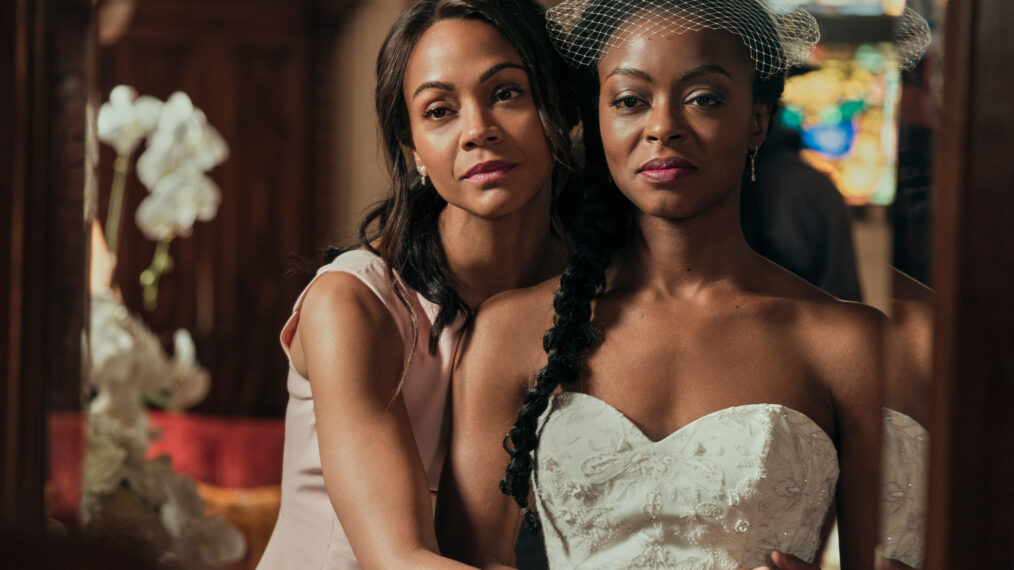 From Scratch. Zoe Saldana as Amy Wheeler and Danielle Deadwyler as Zora Wheeler in episode 106