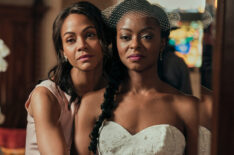 From Scratch. Zoe Saldana as Amy Wheeler and Danielle Deadwyler as Zora Wheeler in episode 106