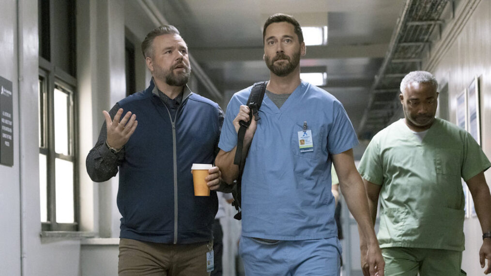 Tyler Labine as Dr. Iggy Frome, Ryan Eggold as Dr. Max Goodwin in New Amsterdam