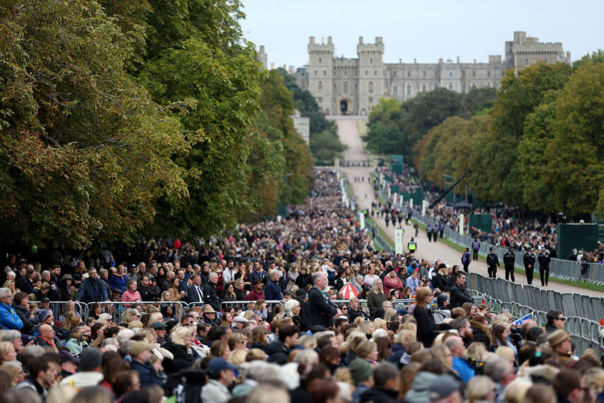 Mourners gather for The Queen's funeral procession