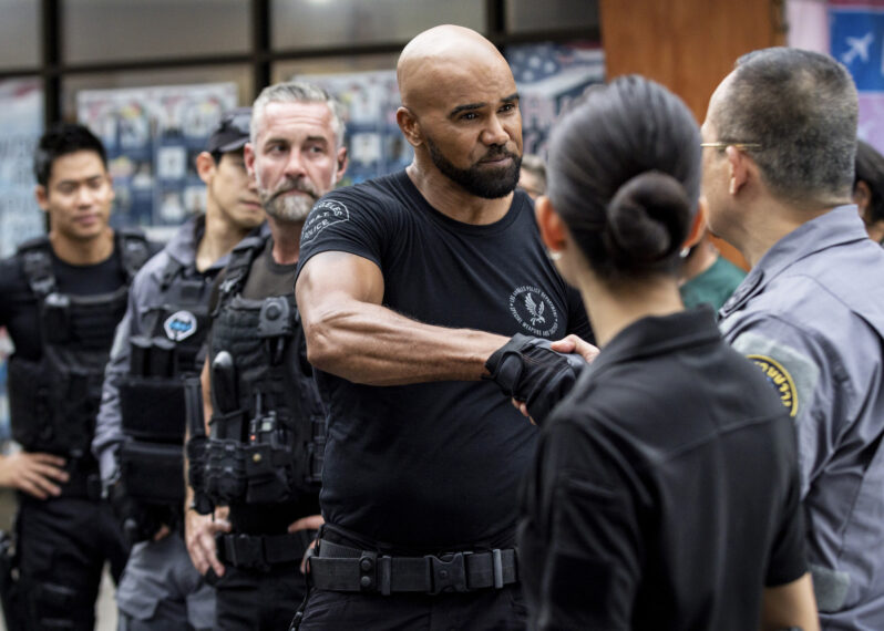 David Lim as Victor Tan, Jay Harrington as David “Deacon” Kay and Shemar Moore as Daniel “Hondo” Harrelson in SWAT