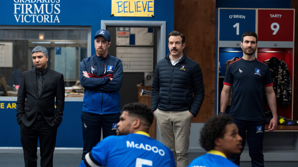 Nick Mohammed, Brendan Hunt, Jason Sudeikis and Brett Goldstein in Ted Lasso