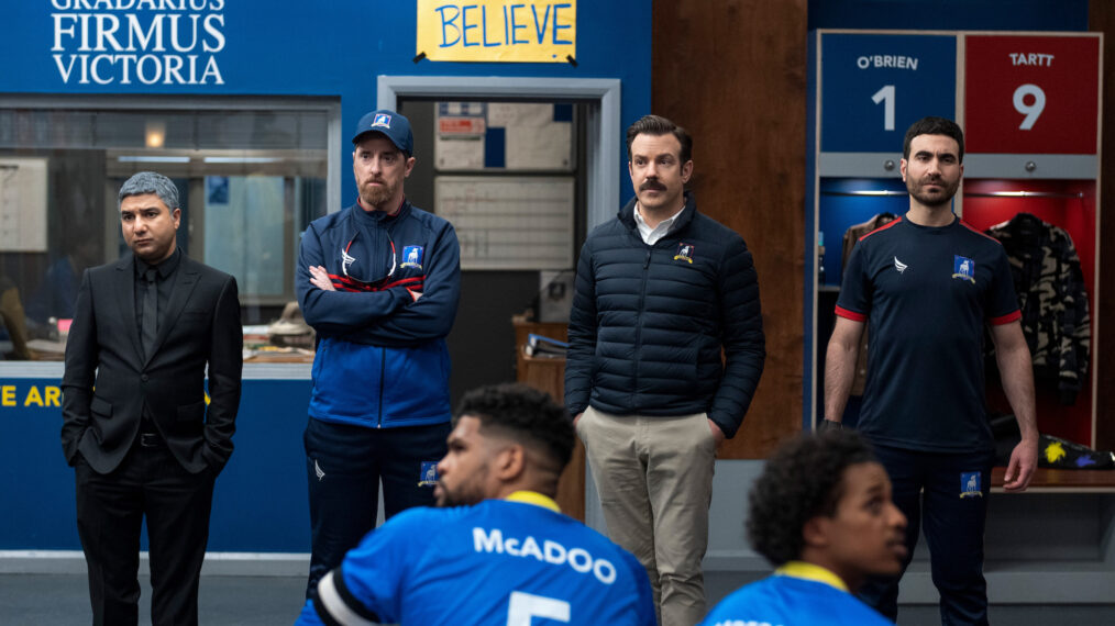 Nick Mohammed, Brendan Hunt, Jason Sudeikis, Brett Goldstein in Ted Lasso