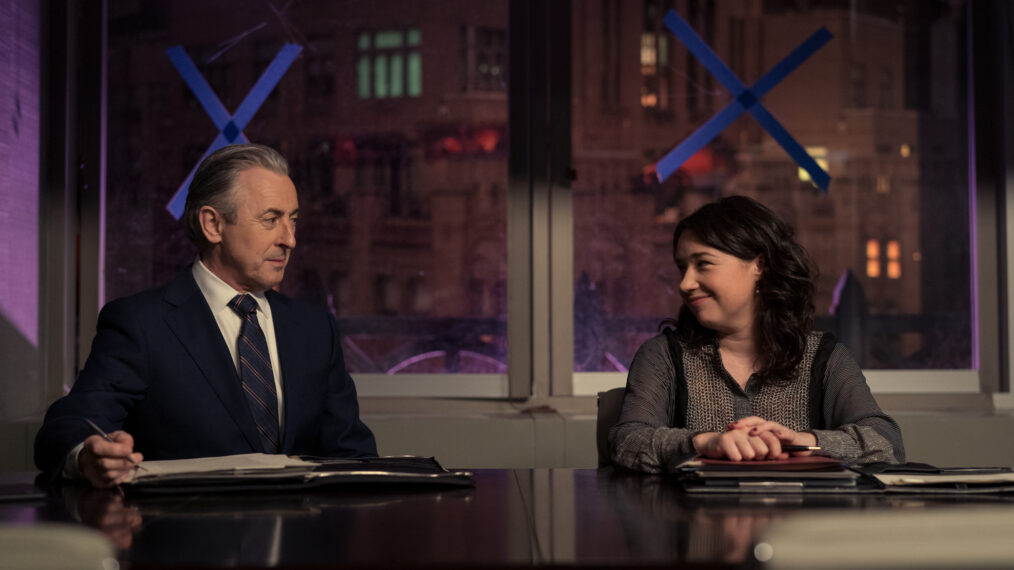 Alan Cumming as Eli Gold and Sarah Steele as Marissa Gold in The Good Fight