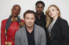 The cast of 'The Peripheral' at TV Insider's NYCC 2022 photo studio - T'nia Miller, JJ Feild, Gary Carr, Chloë Grace Moretz