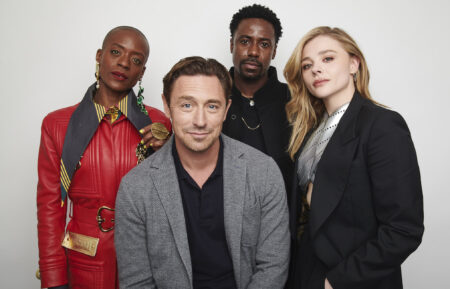 The cast of 'The Peripheral' at TV Insider's NYCC 2022 photo studio - T'nia Miller, JJ Feild, Gary Carr, Chloë Grace Moretz