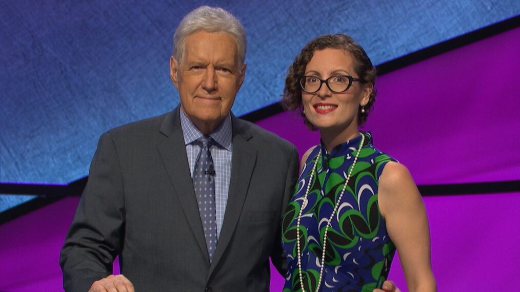 Elise Nussbaum and Alex Trebek on 'Jeopardy!'