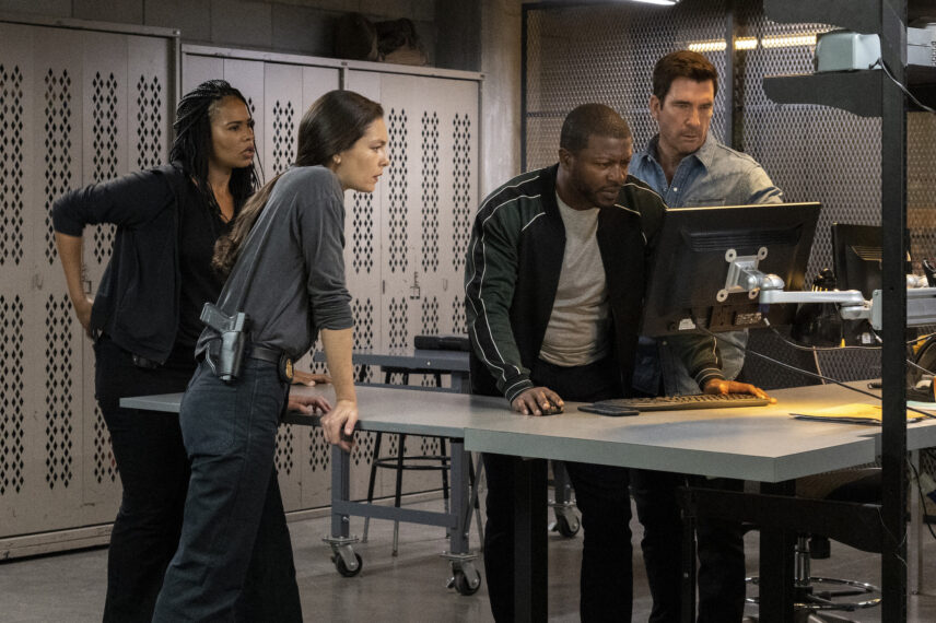 Roxy Sternberg, Alexa Davalos, Edwin Hodge, and Dylan McDermott in 'FBI: Most Wanted'