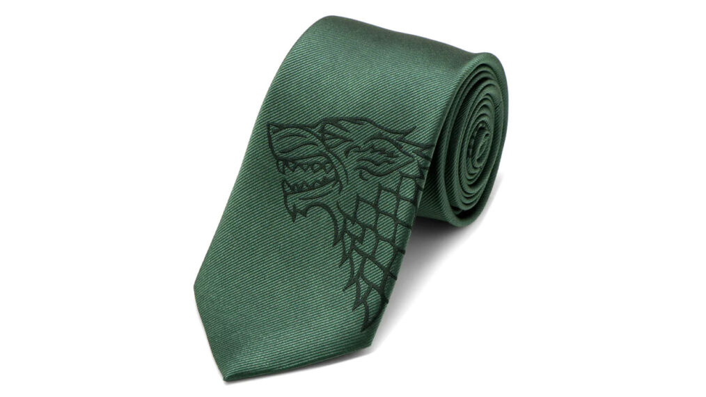 Game of Thrones Stark Direwolf Green Men's Tie