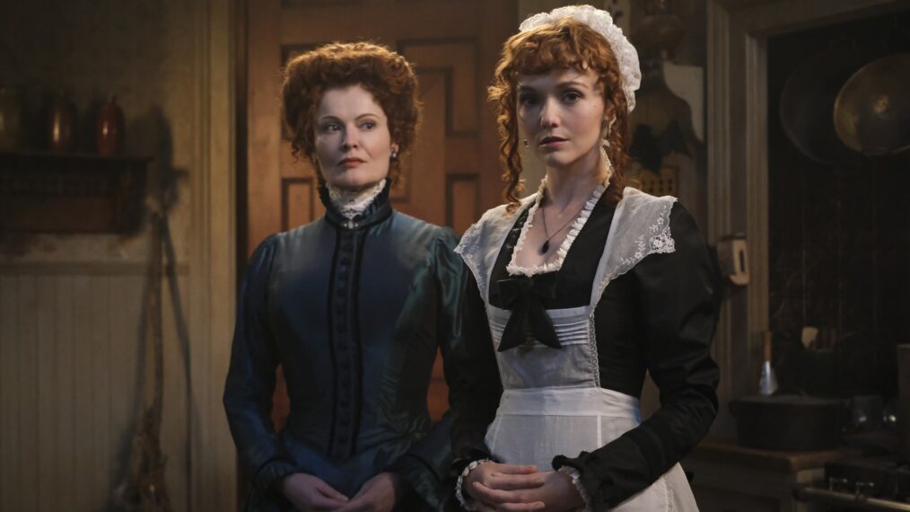 Rebecca Wisocky and Hannah Rose May in 'Ghosts' Season 2