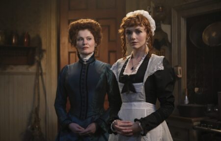 Rebecca Wisocky and Hannah Rose May in 'Ghosts' Season 2