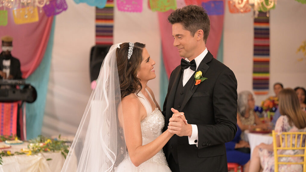 Karla Souza and Topher Grace dance at their wedding