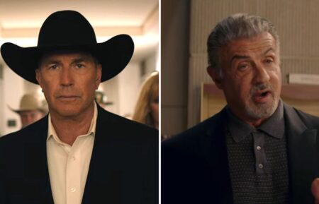 Kevin Costner in Yellowstone Season 5 (L) and Sylvester Stallone in Tulsa King Season 1 (R)