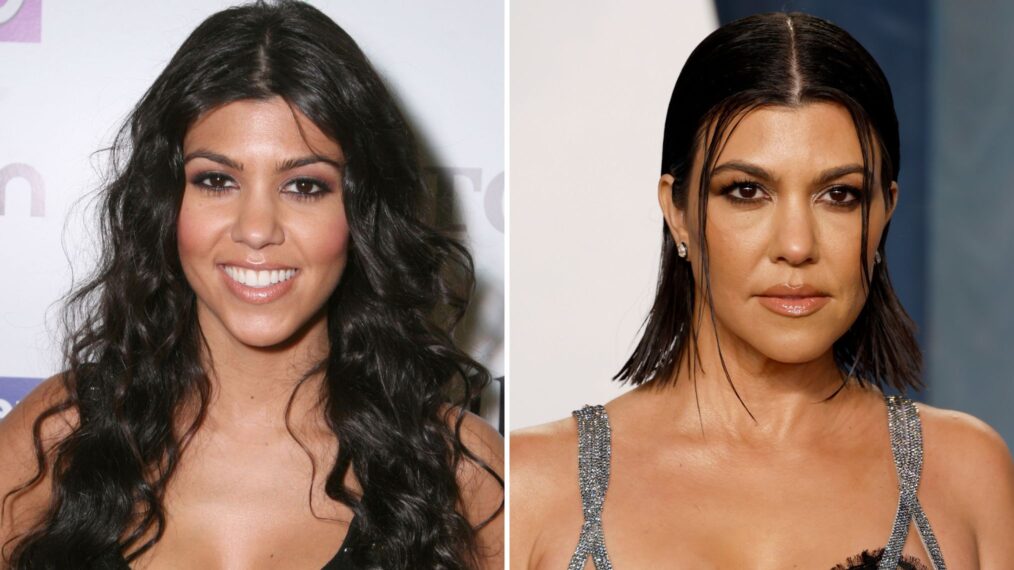 Kourtney Kardashian then and now